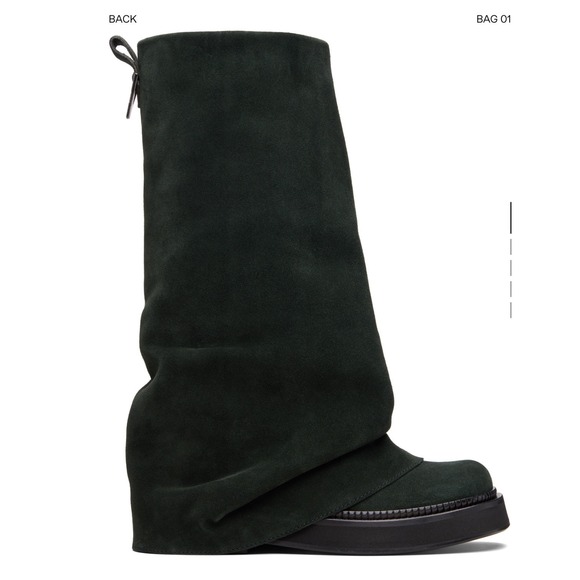 The Attico Shoes - The Attico Robin Green Fade Suede Slouchy Combat Boots 39 new in box